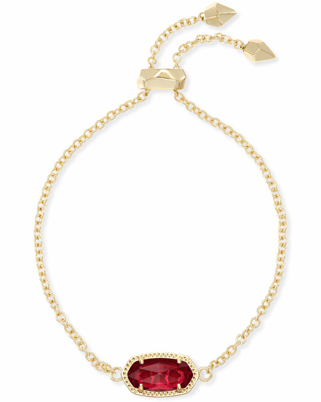 KENDRA SCOTT ELAINA COLLECTION DELICATE CHAIN BRACELET WITH CLEAR BERRY STONE