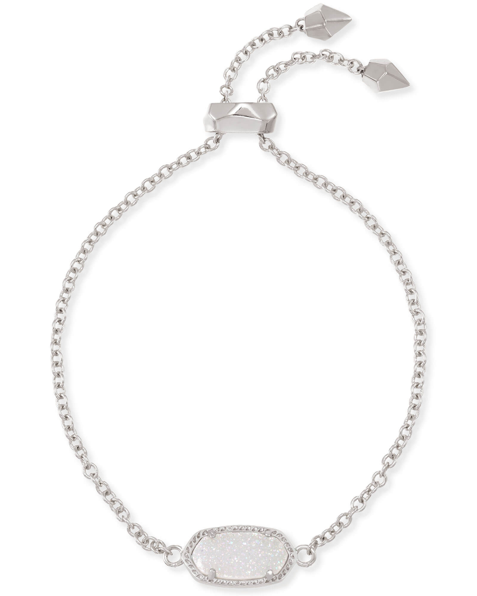 KENDRA SCOTT ELAINA COLLECTION RHODIUM PLATED BRASS FASHION BRACELET WITH IRIDSCENT DRUSY