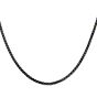 STAINLESS STEEL BLACK IP ROUND WHEAT CHAIN NECKLACE WITH LOBSTER CLAW CLASP 24
