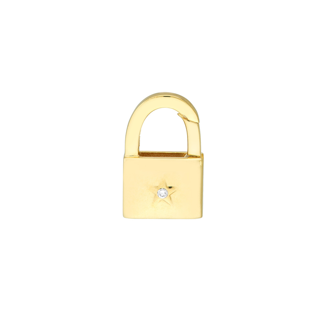 Pave Padlock Earring Charms | Hanging Lock Charms | Liven Fine Jewelry White Gold