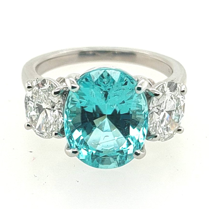 Oscar Heyman Plat 5.34ct Oval Mozambique Paraiba Tourmaline Gia ...