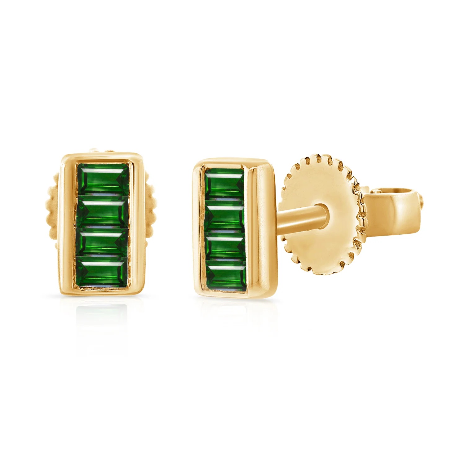 Bezel set emerald on sale earrings