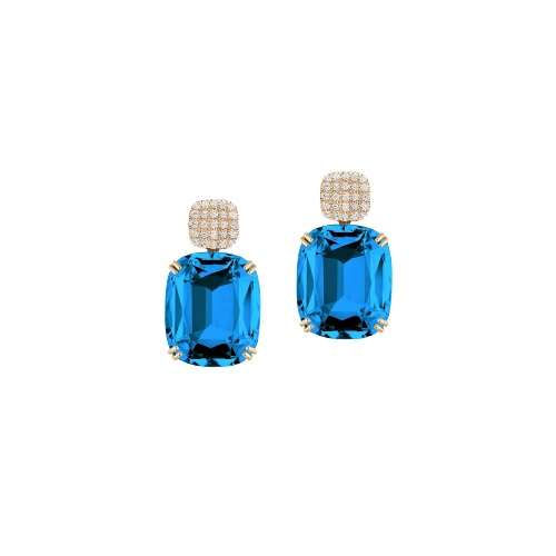 London Blue Topaz Gemstone Earrings | Mt Caesar Alpacas