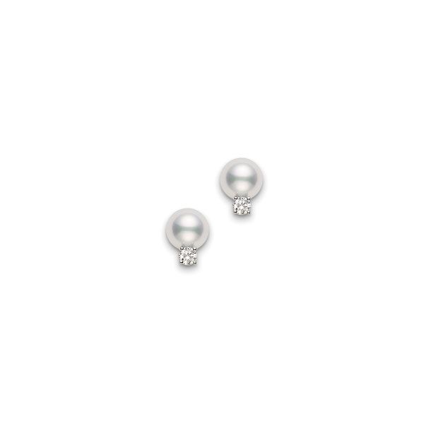 Akoya pearl and hot sale diamond earrings