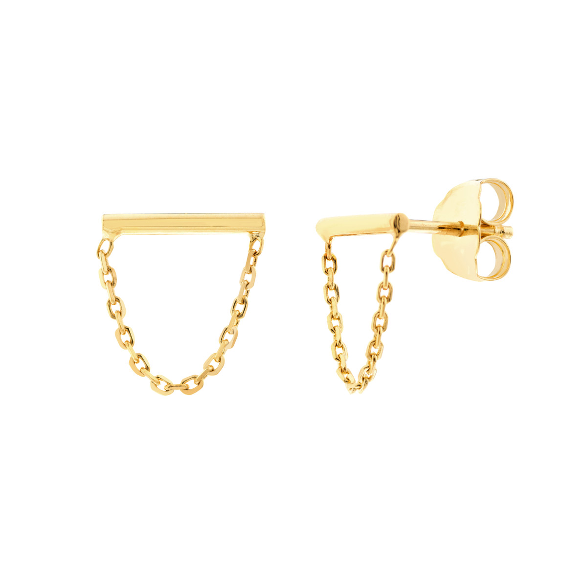 Chain Earrings 14K Yellow Gold