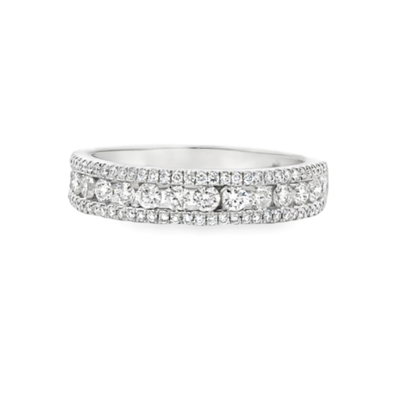 0.75ct 3 Row Diamond Band