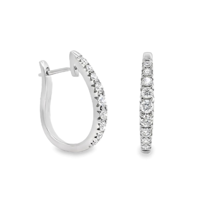 0.75ct Diamond Oval Hoop Earrings