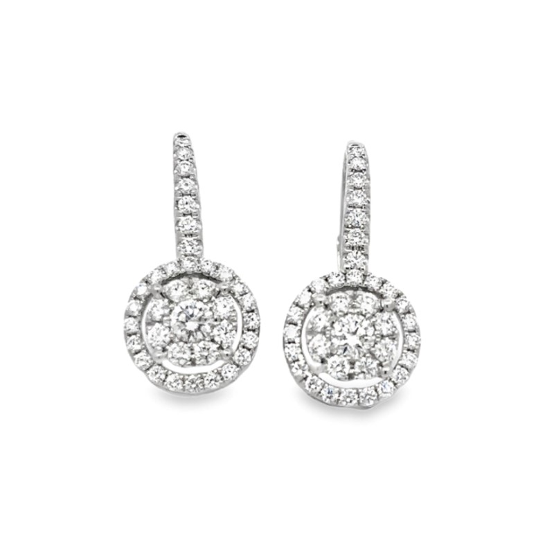 Diamond Halo Drop Earrings