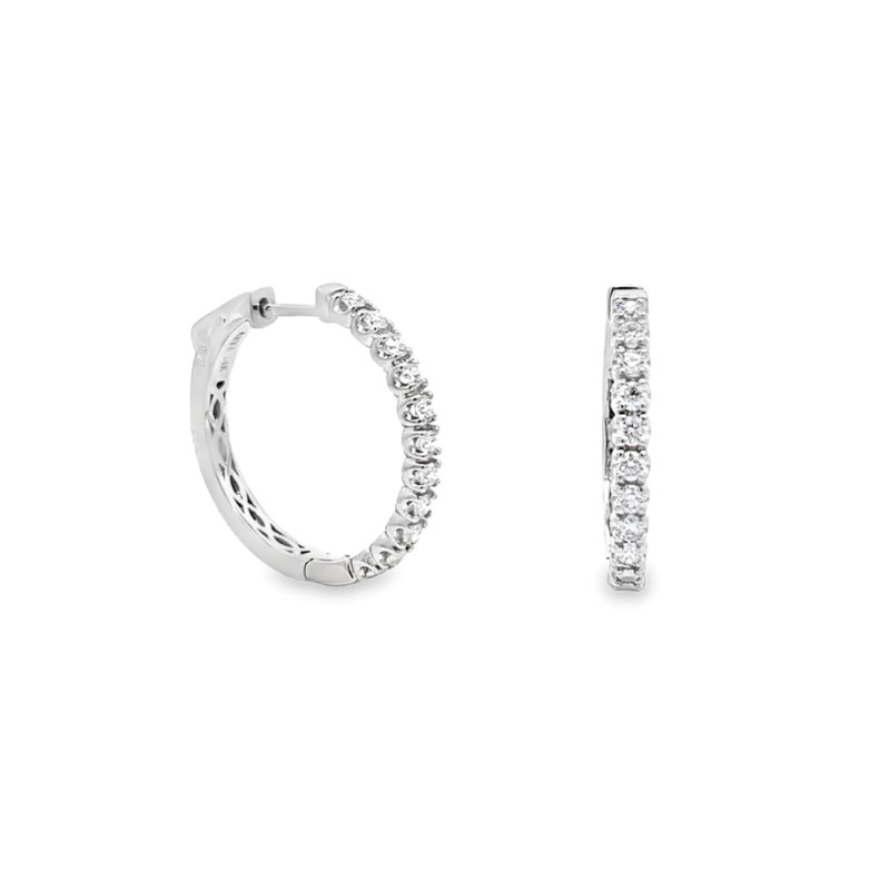 0.60ct Diamond Hoop Earrings