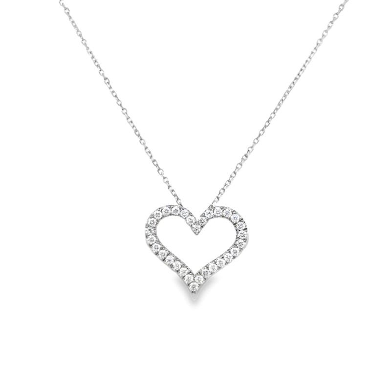 Diamond Open Heart Pendant Necklace