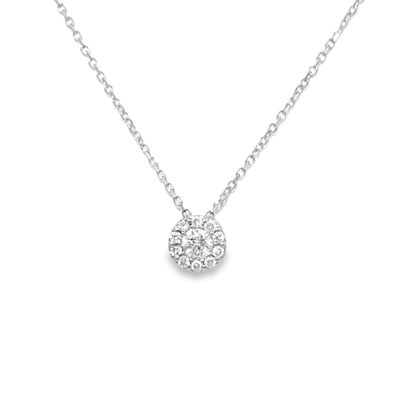 0.25ct Diamond Halo Pendant Necklace