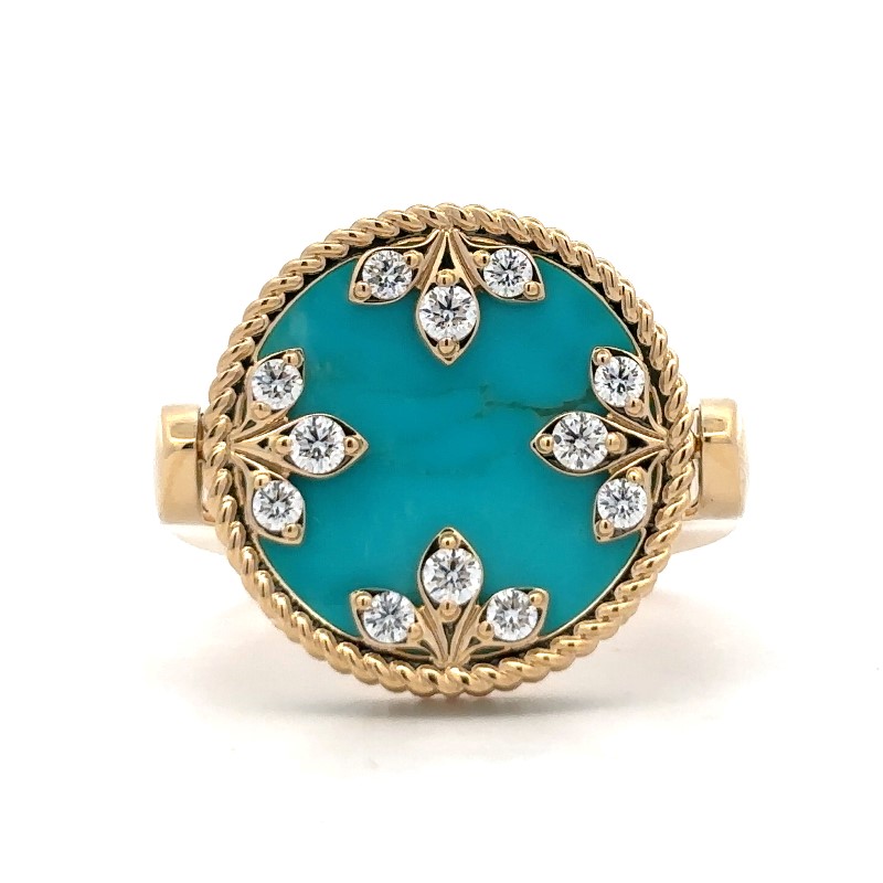 Roberto Coin Turquoise Venetian Medallion Reversible Ring