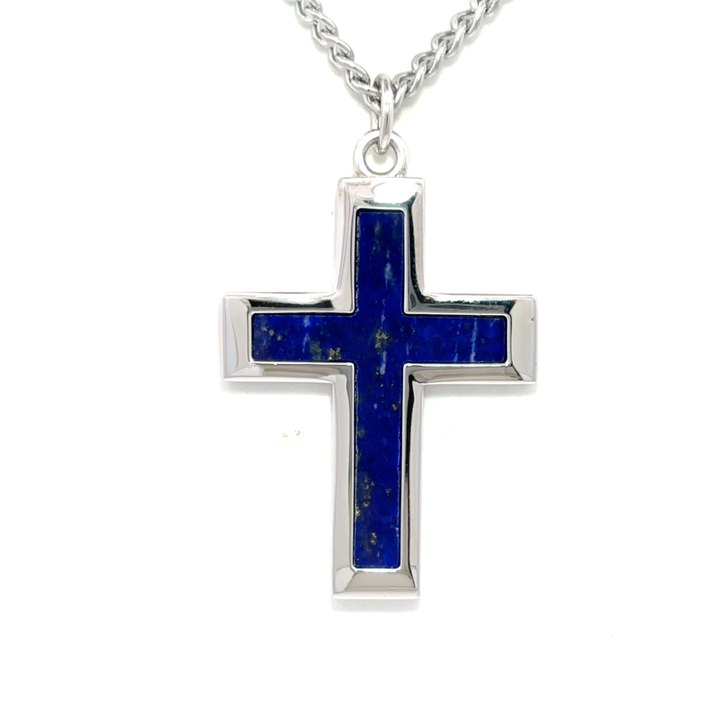 Lapis Cross Pendant Necklace
