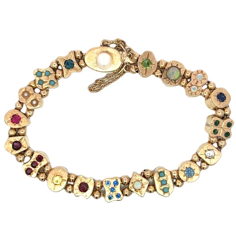 Estate Gemstone Slide Bracelet