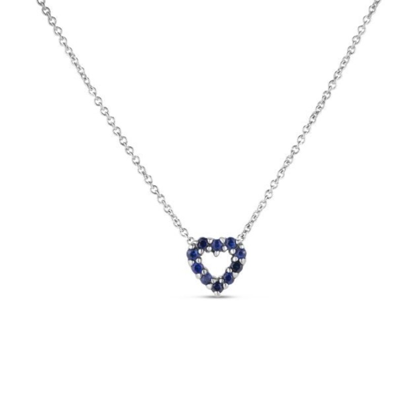 Roberto Coin Reversible Blue Sapphire And Diamond Heart Pendant Necklace