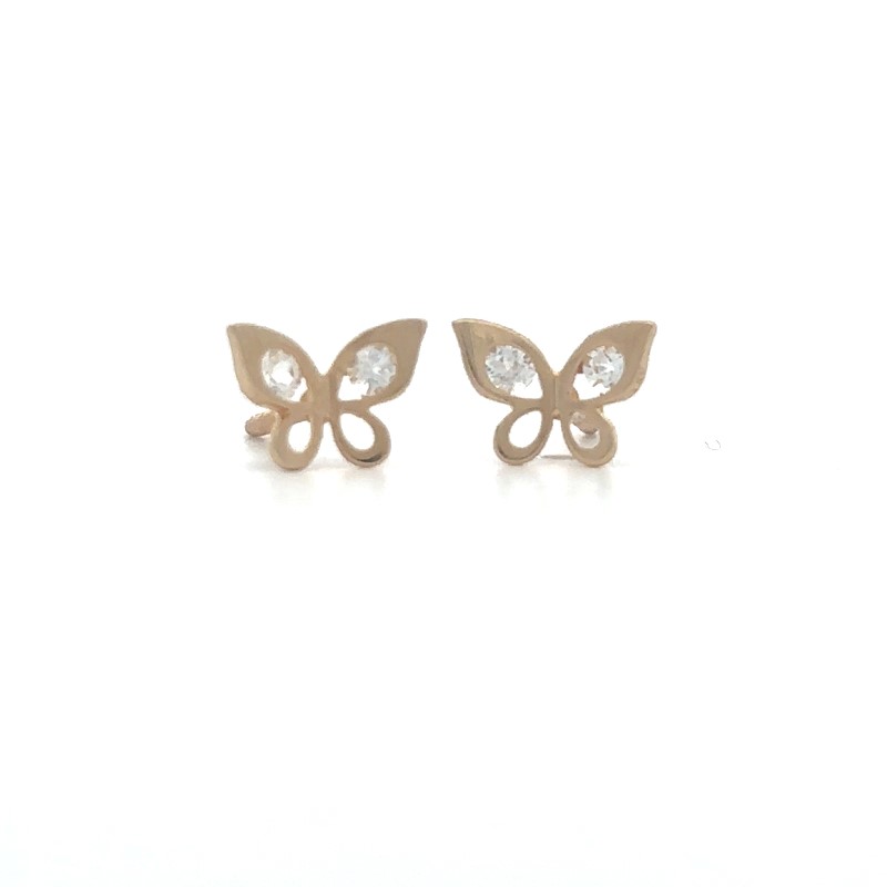 Kiddie Kraft White Topaz Butterfly Earrings