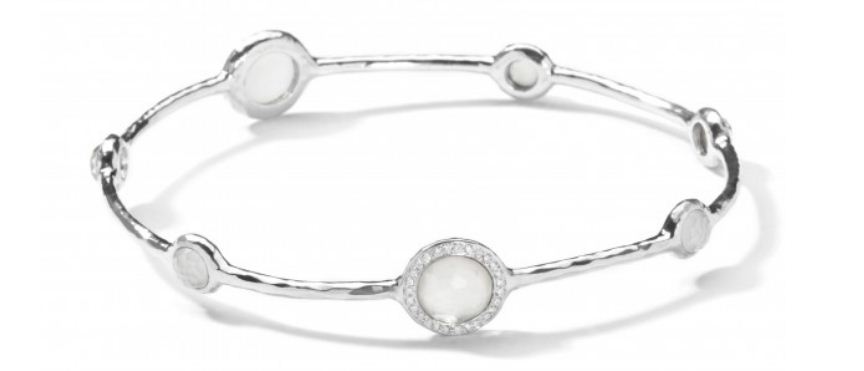 Ippolita Sterling Silver Stella Mother Of Pearl & Diamond Bangle