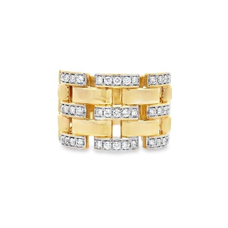 Wide Basket Weave Diamond Band