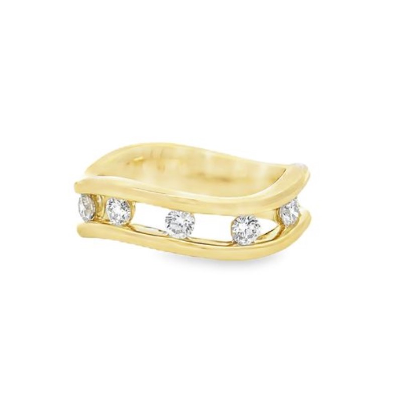 Charles Krypell Floating Diamond Curved Ring