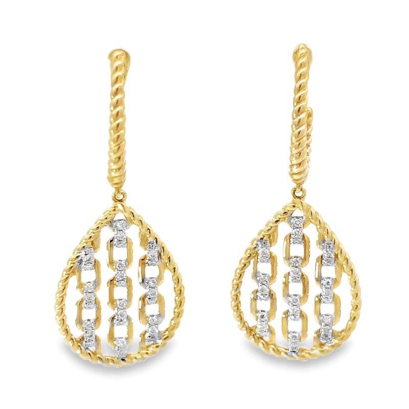 Tear Drop Diamond Dangle Earrings