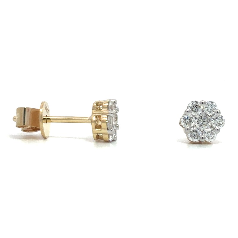 0.50ct Diamond Cluster Stud Earrings