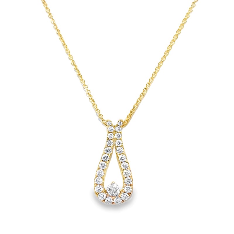 Charles Krypell Floating Diamond Teardrop Pendant Necklace