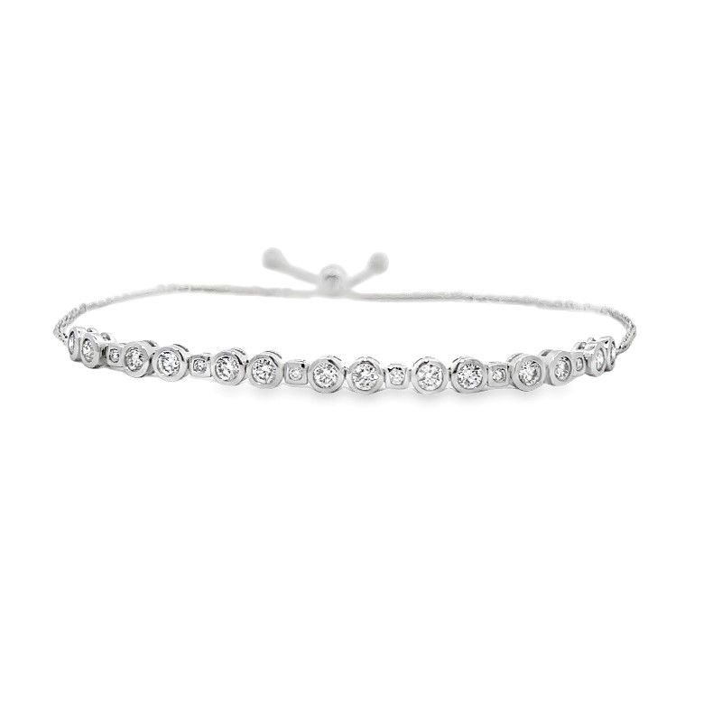 0.85ct Alternating Diamond Bezel Bolo Bracelet