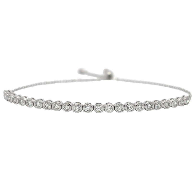 0.92ct Bezel Set Diamond Bolo Bracelet