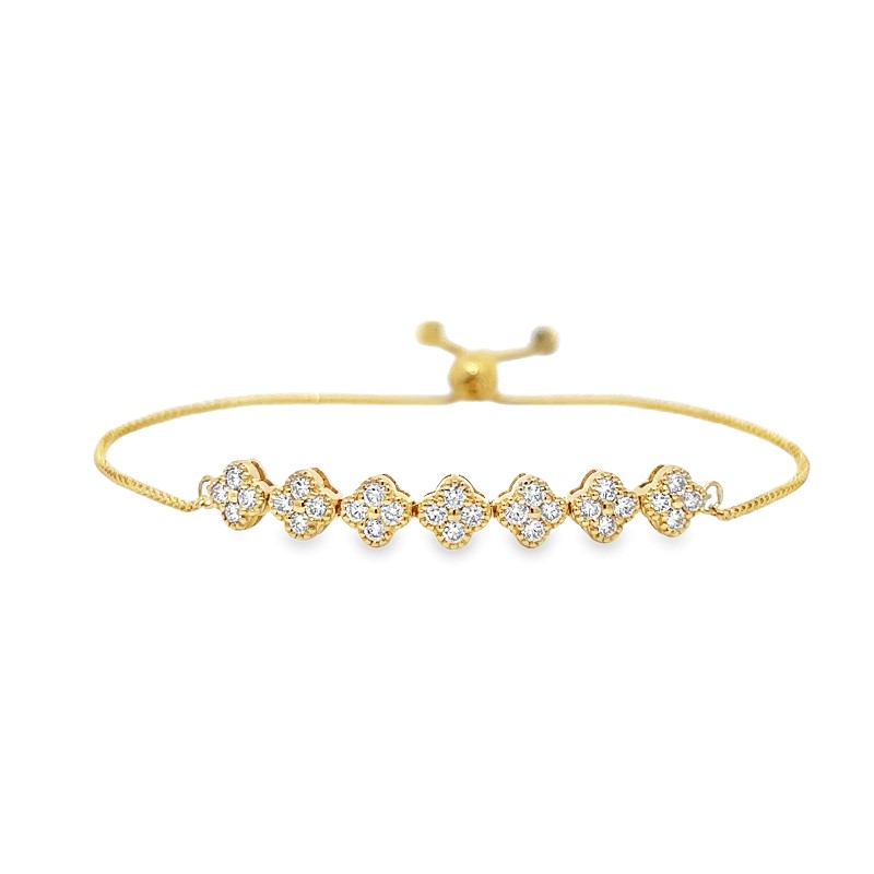 Diamond Clover Bolo Bracelet