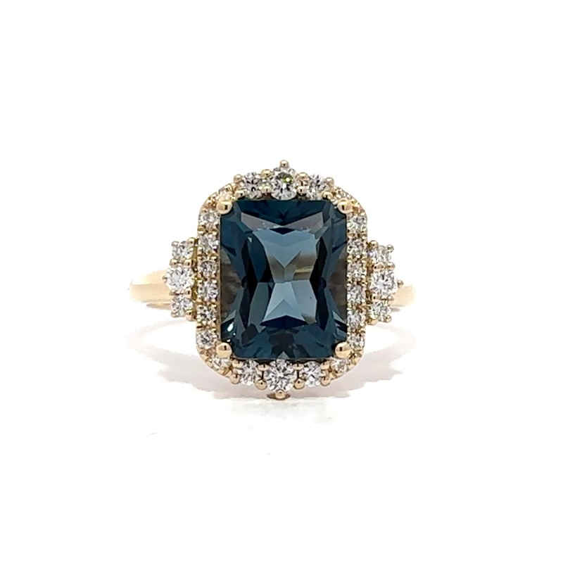 London Blue Topaz And Diamond Ring