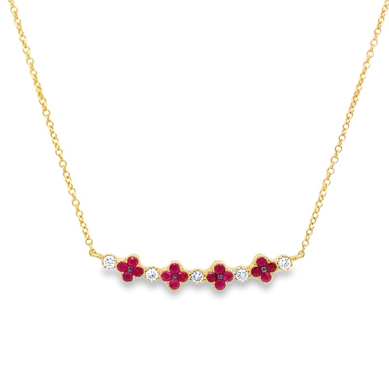 Ruby And Diamond Smile Necklace