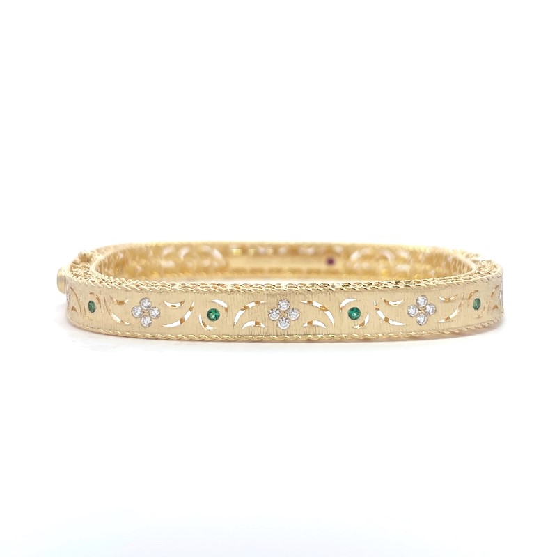 Roberto Coin Emerald And Diamond Bangle