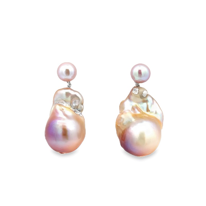 Pink Baroque Pearl Earrings