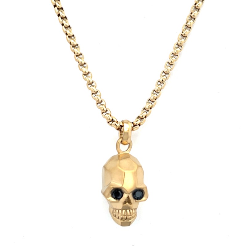 Italgem 3-D Skull Pendant Necklace