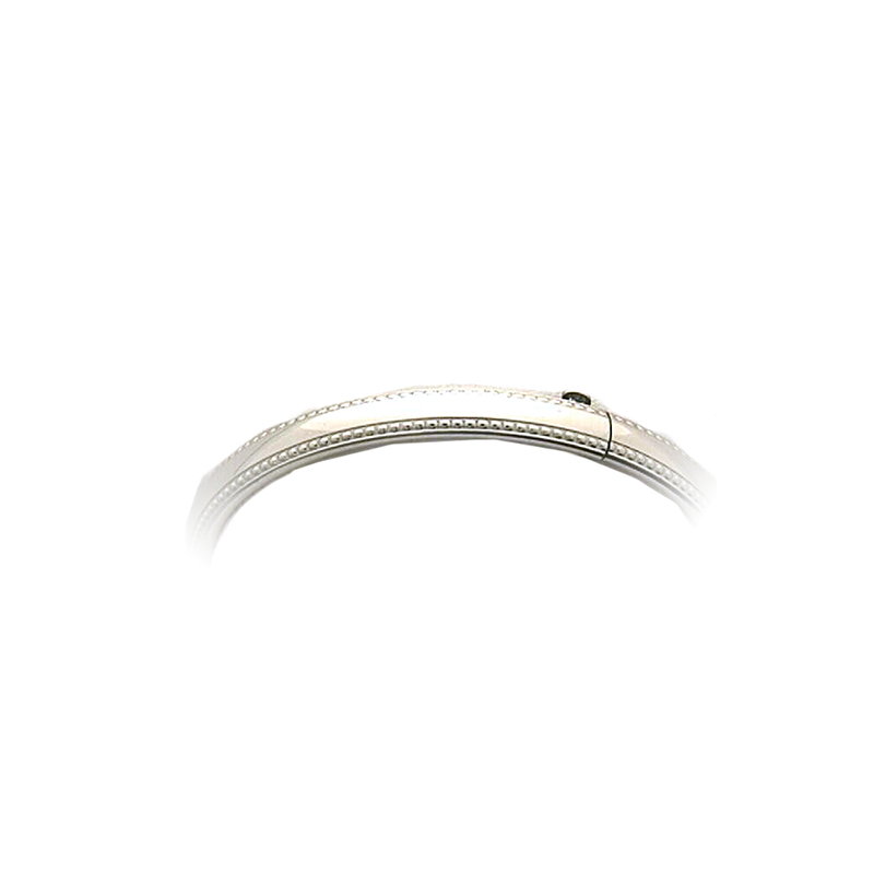 Kiddie Kraft Sterling Silver Bangle Bracelet With Bead Edge Trim.