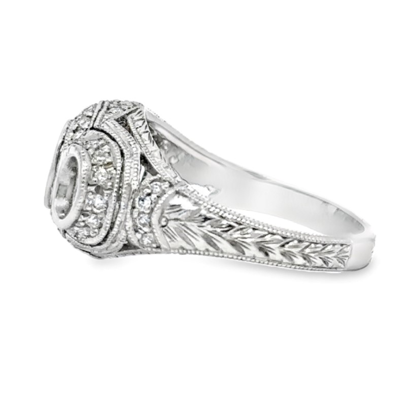 Platinum Diamond 3 Across Semi Mount Ring