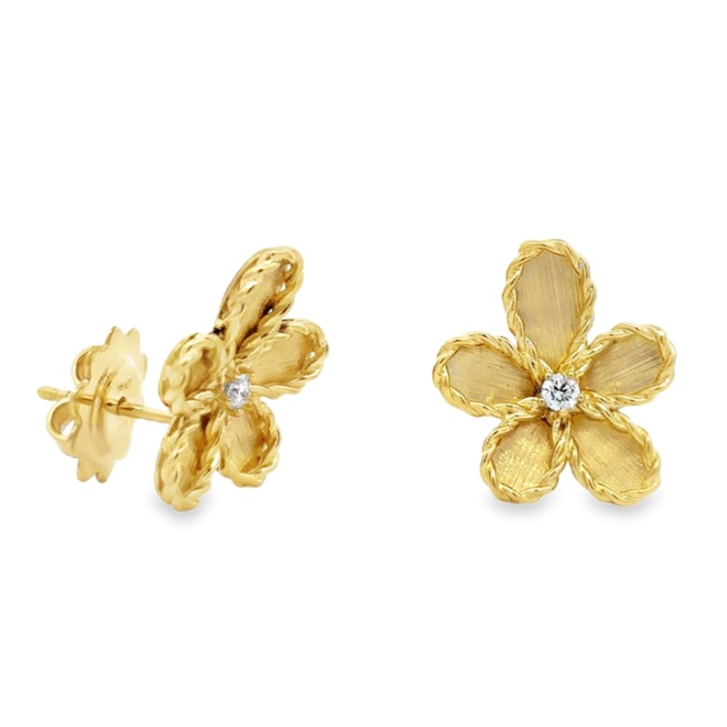 Robert Coin Diamond Flower Earrings