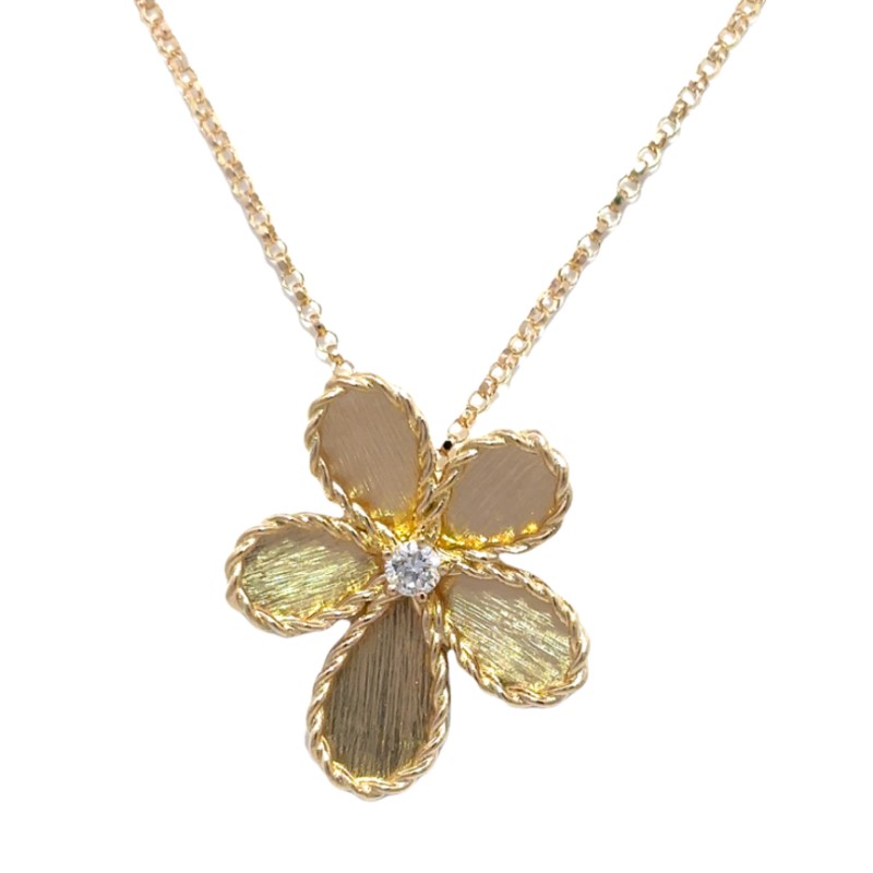 Roberto Coin Diamond Flower Necklace
