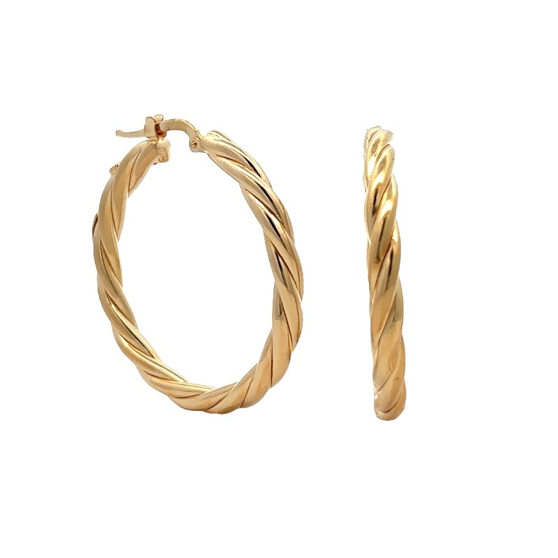 Roberto Coin Twisted Hoop Earrings