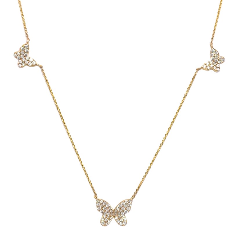 Pave Diamond Butterfly Necklace