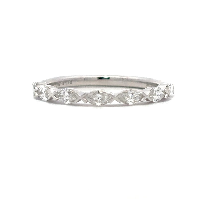 Henri Daussi Halfway Marquise Diamond Wedding Band