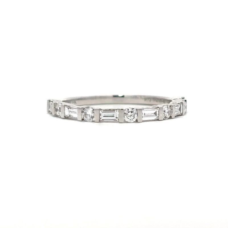 Henri Daussi Halfway Diamond Wedding Band