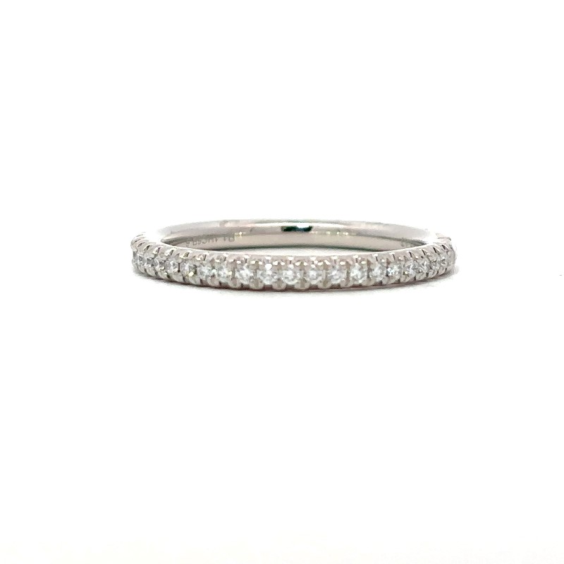 Henri Daussi Platinum Halfway Diamond Wedding Band