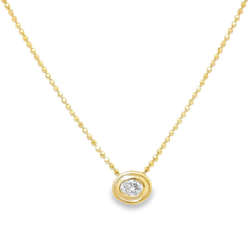 Oval Diamond Pendant Necklace