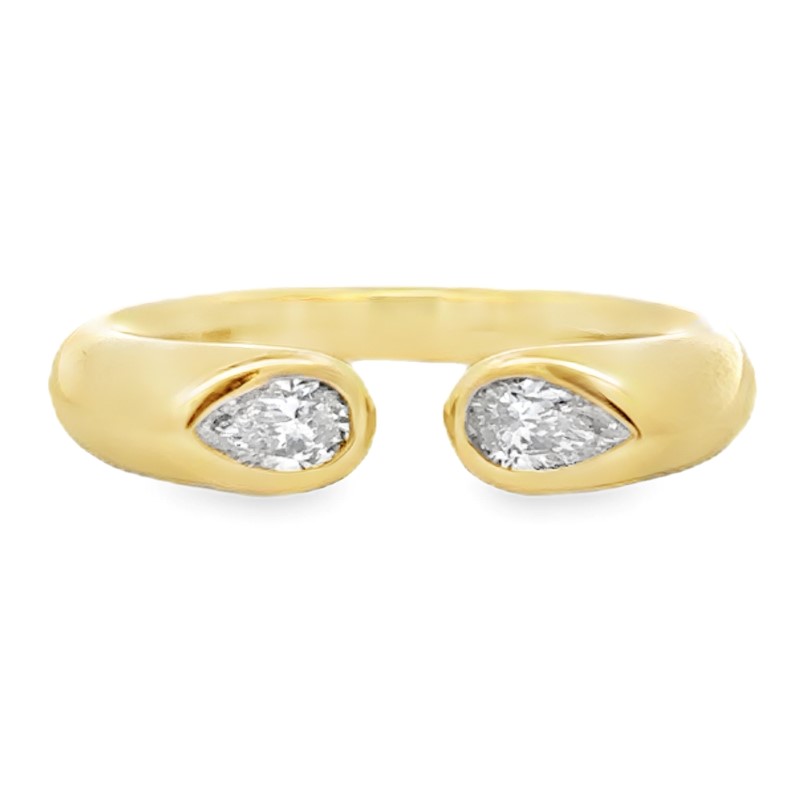 Charles Krypell Diamond Pear Angle Ring