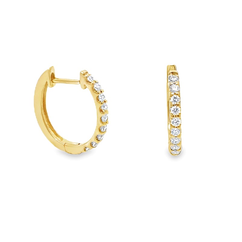 Beny Sofer Pave Diamond Huggie Earrings