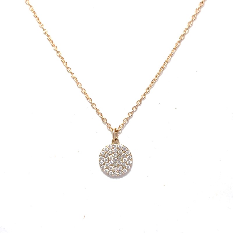 Beny Sofer Pave Diamond Disc Pendant Necklace