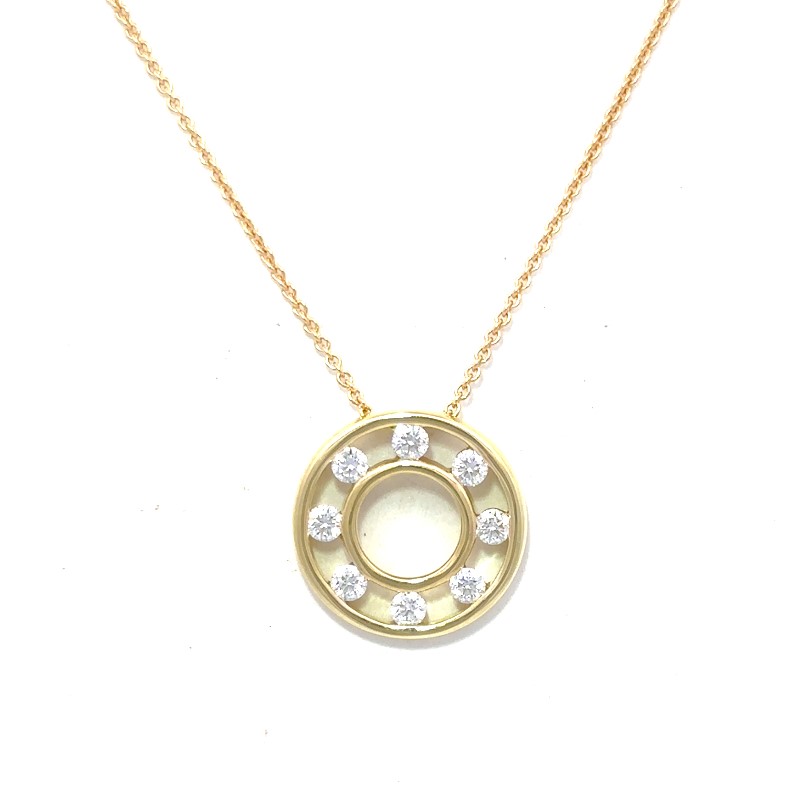 Charles Krypell Floating Diamond Circle Pendant Necklace