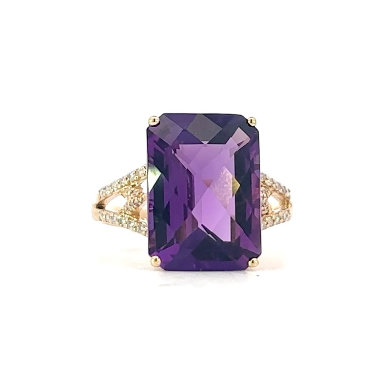 Amethyst And Diamond Ring