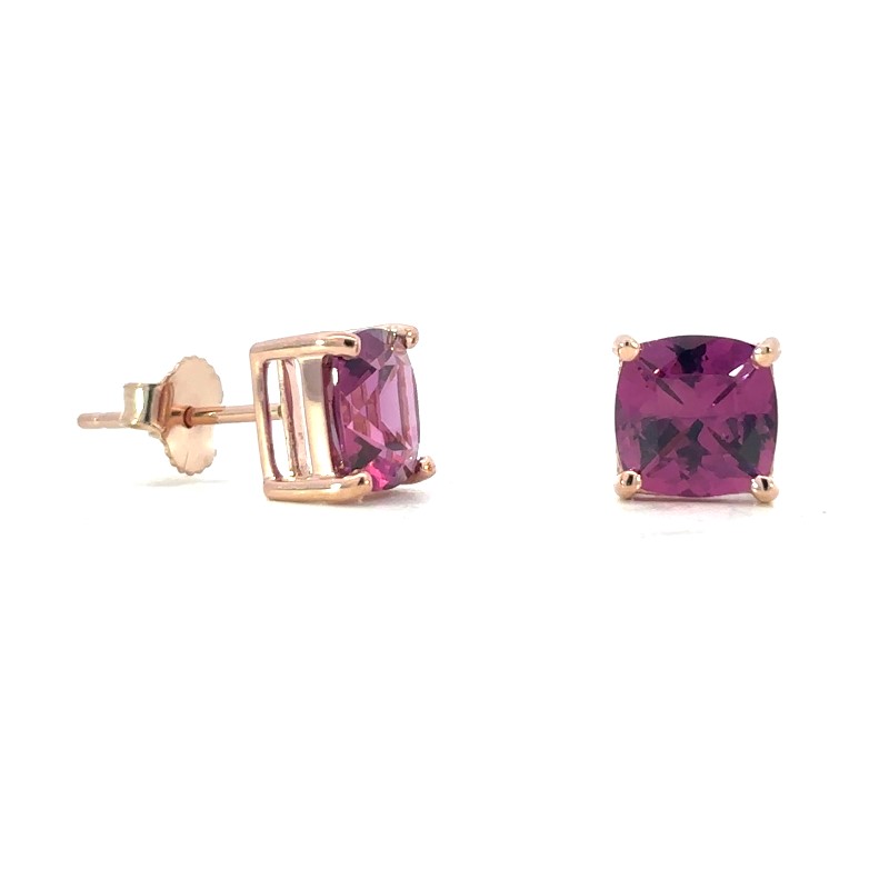 Rhodolite Garnet Stud Earrings